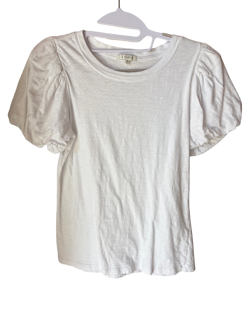 Z Supply Puff Sleeve Tee White Size M